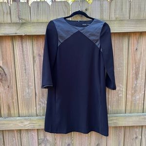 ZARA Little Black Dress with Faux Leather size Small